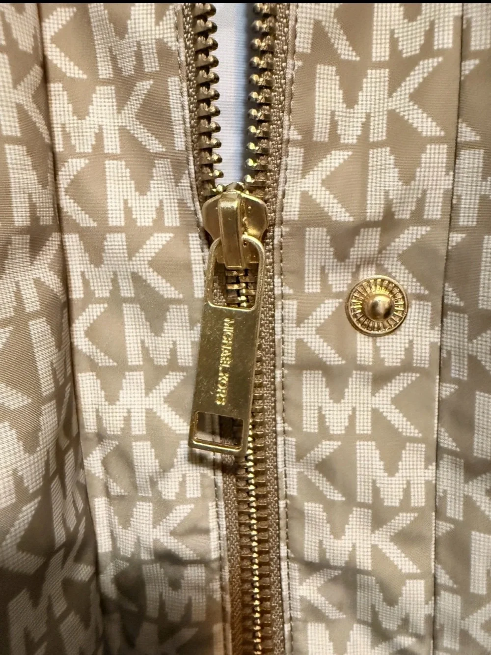 Michael Kors Beige Ombré  Monogram Anorak Jacket